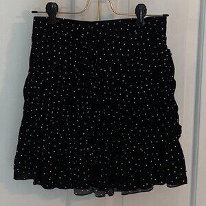 LA Hearts Black and White Polka Dot Ruched Skirt
